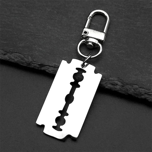 Gothic Blade Razor Pendant Necklaces Men Stainless Steel Black Goth Male Chain Necklace Grunge Y2K Emo Jewelry Collier Homme