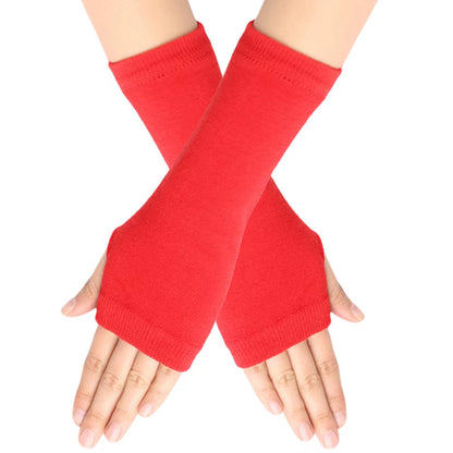 Autumn Women Fingerless Gloves Emo Gloves Lady Striped Long Gloves Warmer Knitted Elbow Mittens Anime Accessories Gloves New